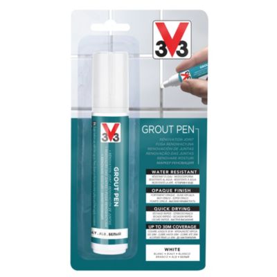 Feutre rénovation joint de carrelage Grout pen V33 blanc mat 15ml