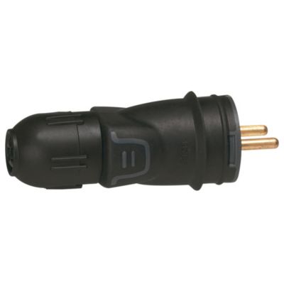 Fiche 2P+T - Norme FR - Caoutchouc noir - Automatique - LEG050440
