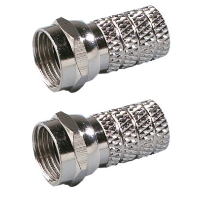 Fiche 7 mm vendue par 2 - type F mâle à visser - connecteurs plaqués nickel - Erard