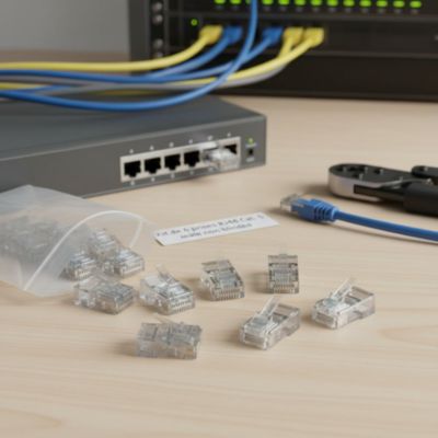 Fiche à sertir RJ45 type mâle Erard vendue par 5 pièces