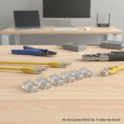 Fiche à sertir RJ45 type mâle Erard vendue par 5 pièces