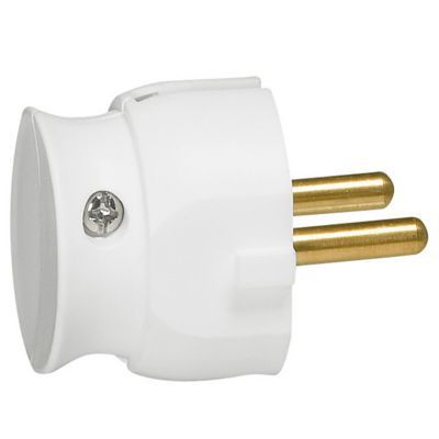 Fiche extra plate blanche Legrand l.37mm H.49mm 16A