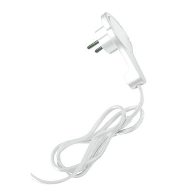 Fiche extra-plate Diall blanc glossy 16A
