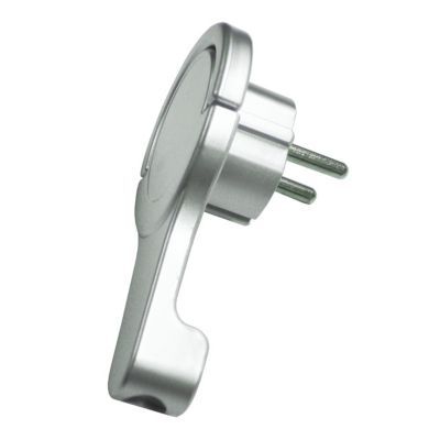 Fiche extra-plate Diall métalisé 16A avec anneau d'extraction
