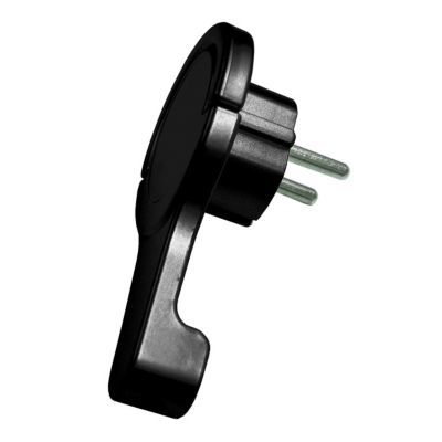 Fiche extra-plate Diall noir glossy 16A
