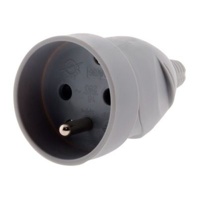Fiche femelle 16A 2P+T - Gris - Zenitech