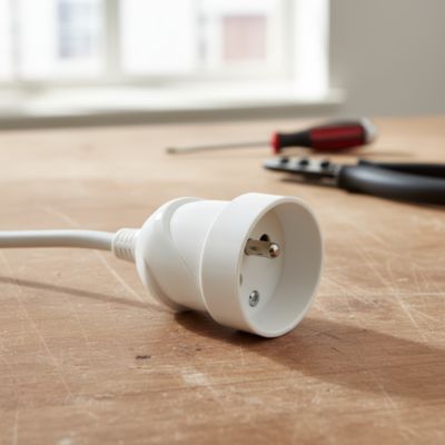 Fiche femelle 16A blanc glossy Diall
