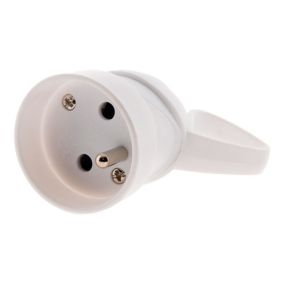 Fiche femelle anneau 1 prise 16A 2P+T - Blanc - Zenitech