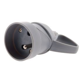 Fiche femelle anneau 1 prise 16A 2P+T - Gris - Zenitech