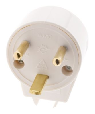 Fiche mâle 20A coudée 2 P+T - Blanc - Zenitech