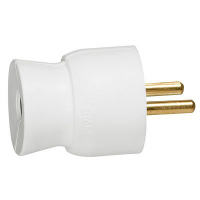 Fiche mâle droit 16A 2 P+T blanc Legrand
