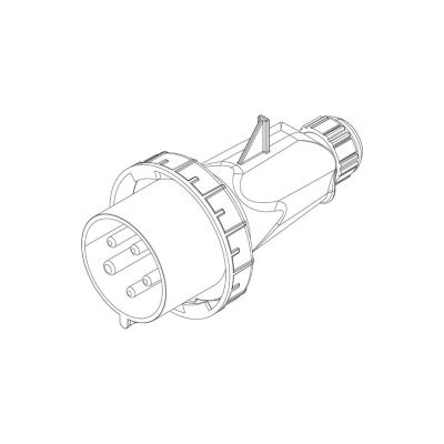 Fiche Mobile Male Tétrapolaire 32a 3p+n+t 380v - 5 Broches - étanche Ip67 - Ide