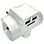 Fiche multiprise 2 USB Diall blanc glossy