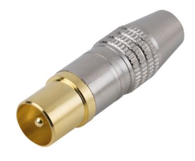 Fiche TV Mâle ø9.52 mm coudé à câbler, Or