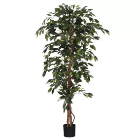 Ficus vert artifciel en pot plastique ø100 x h.180 cm