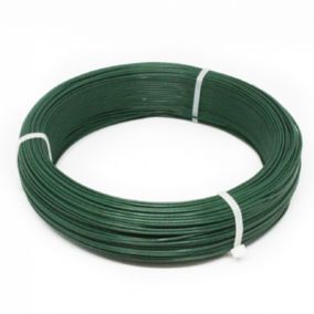 Fil d'attache en acier galvanisé plastifié pour grillage ou autre - 100 m x Diam 1.3mm - Vert - Linxor