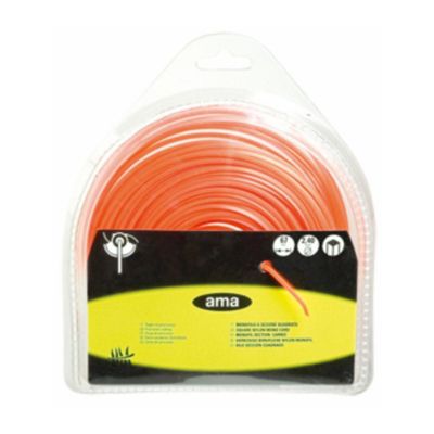 Fil de débroussailleuse - Fil nylon de coupe - monofil section carré diam 3mm x 48 mètres - Bobine