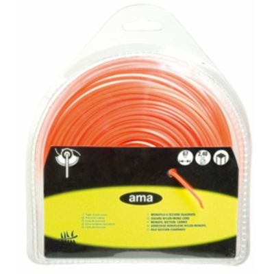 Fil de débroussailleuse - Fil nylon de coupe - Monofil section carré diam 4mm x 25 mètres