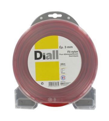 Fil de nylon carré 3mm 44m Diall résistant pour débroussailleuse