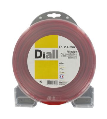 Fil de nylon carré Diall 2.4mm 69m pour coupe-bordure