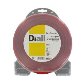 Fil de nylon carré Diall 2.4mm 69m pour coupe-bordure