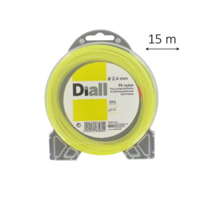 Fil de nylon rond 2.4mm 15m Diall pour coupe-bordure