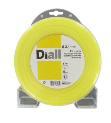 Fil de nylon rond 2.4mm 87m Diall pour coupe-bordure