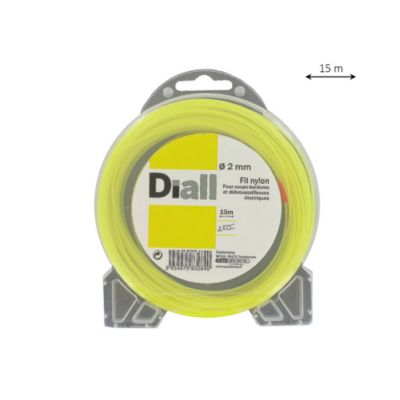 Fil de nylon rond 2mm 15m Diall pour coupe-bordure