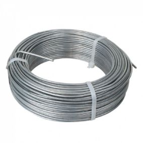 Fil de tension en acier galvanisé pour grillage ou autre - 100 m x Diam 2.4mm - Gris - Linxor