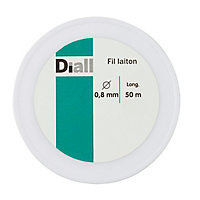 Fil en laiton Diall ø0.8 mm, 50 m