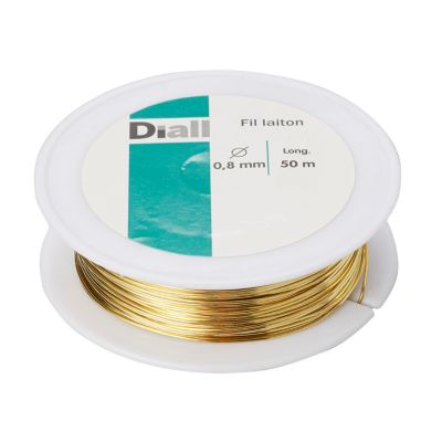 Fil en laiton Diall ø0.8 mm x 50 m Or