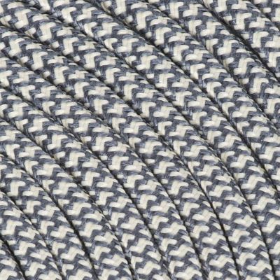 Fil Électrique Tissu Blanc Cassé et Gris 3x075mm² - Câble Électrique Textile de Qualité