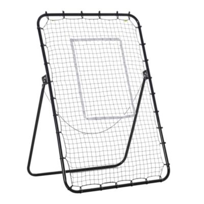 Filet de rebond de football pliable - inclinaison réglable 4 positions hauteur réglable - cible, piquets ancrage - métal noir
