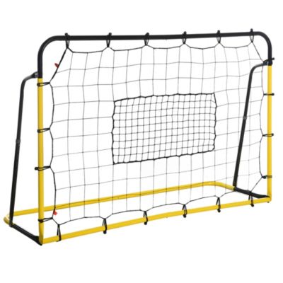 Filet de rebond de football - rebondisseur de football angle réglable - dim. 184L x 123H cm - jaune noir