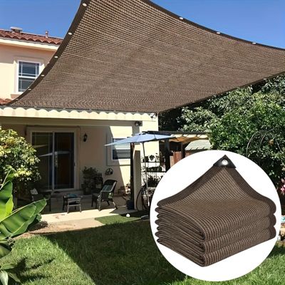 Filet pare-soleil voile d'ombrage, filet d'intimité pour balcon, filet de protection solaire perforé, couleur café, 2x4 mètres