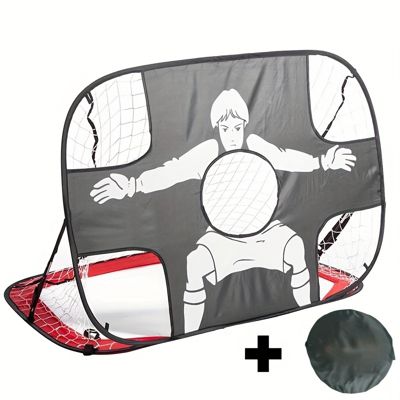Filets de football-Filet de Football Pliable Double Face - Portable avec Sac de Transport