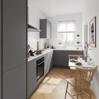 Fileur d'angle haut Stevia gris clair mat H. 71,5 cm Caraway Innovo GoodHome