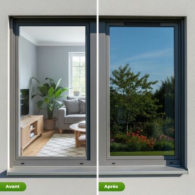 Film adhésif miroir privatif pour fenêtre au mètre - Anti-Regard Anti-UV Anti-Chaleur - 60cmx2m