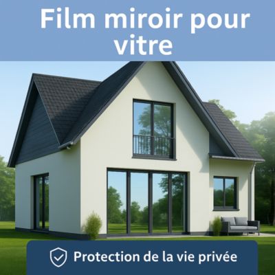 Film adhésif miroir privatif pour fenêtre au mètre - Anti-Regard Anti-UV Anti-Chaleur - 60cmx7m