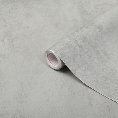 Film adhésif décoratif D-C-Fix Dekore Concrete PVC avec adhésif béton structuré mat et satiné gris L. 21 x l. 90 cm