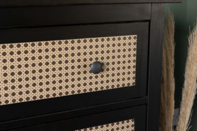 Film adhésif décoratif D-C-Fix Dekore Woven Cane PVC avec adhésif Cannage structuré mat et satiné beige, anthracite L. 200 x l. 45 cm