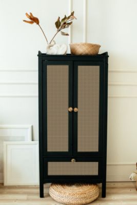 Film adhésif décoratif D-C-Fix Dekore Woven Cane PVC avec adhésif Cannage structuré mat et satiné beige, anthracite L. 200 x l. 45 cm