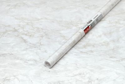 Film adhésif décoratif D-C-Fix Marmor Cortes gold PVC avec adhésif marbre lisse mat et satiné blanc et doré L. 200 x l. 67,5 cm