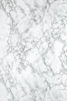 Film adhésif décoratif D-C-Fix Marmor Cortes silver PVC avec adhésif marbre lisse mat et satiné blanc et argent L. 200 x l. 45 cm