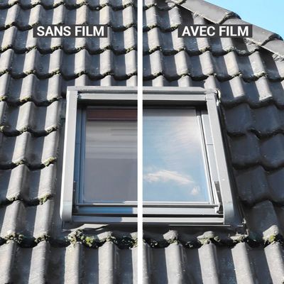 Film anti chaleur pour velux - Argent chromé clair- Haute durabilité - 75 cm x 2 m - en Rouleau - DIMEXACT