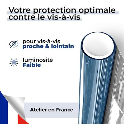 Film anti regard pour fenêtre à petit vitrage vis-à-vis proche - bleu - 75 cm x 2.5 m - en Rouleau - DIMEXACT