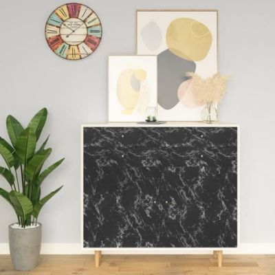 Film autoadhésif - vidaXL - Pierre noire - 500x90 cm - PVC - Imperméable