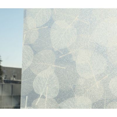 Film décoratif pour vitre vitrostatique Feuilles - 150 x 45 cm - Blanc