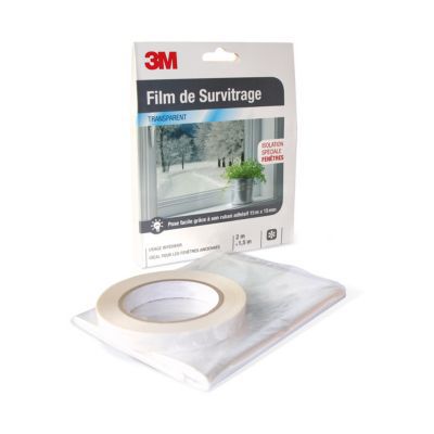 Kit D'isolation De Fenêtre En Plastique Transparent - Film Et Ruban Adhésif, 84 X 110 Pouces