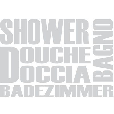 Film Fenêtre Anti Regard Occultant - DOUCHE MULTILINGUE - Stickers Autocollant Brise-Vue pour Vitre & Porte de Douche - 55x80cm